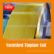 golden varnish and coated tinplate coil for paint can lid production